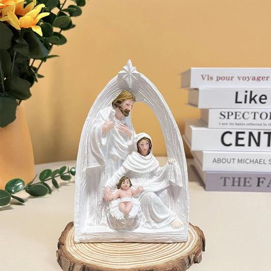 Resin holy family nativity ornament christmas decor