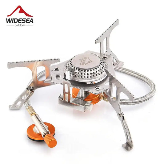 Widesea portable camping gas stove outdoor tourist burner, survival cooker for hiking and picnic