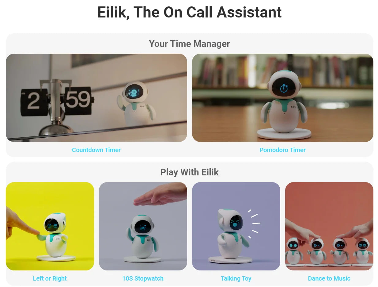 Eilik Smart Robot Pet – Emotional Desktop Companion Robot with Touch Interaction