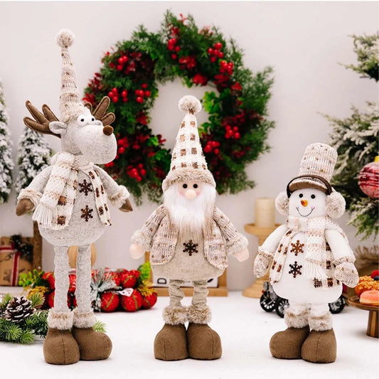 Santa extendable plush ornament for Christmas decoration