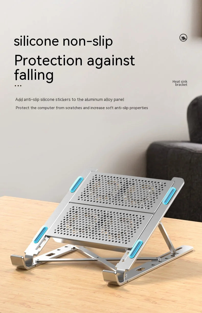 Foldable Laptop Stand with Cooling Fan & USB Hub – Adjustable Aluminum ≤17″