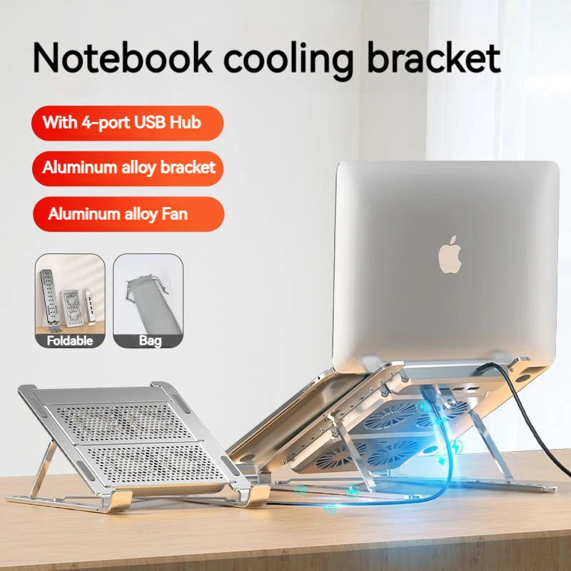 portable laptop riser fan stand