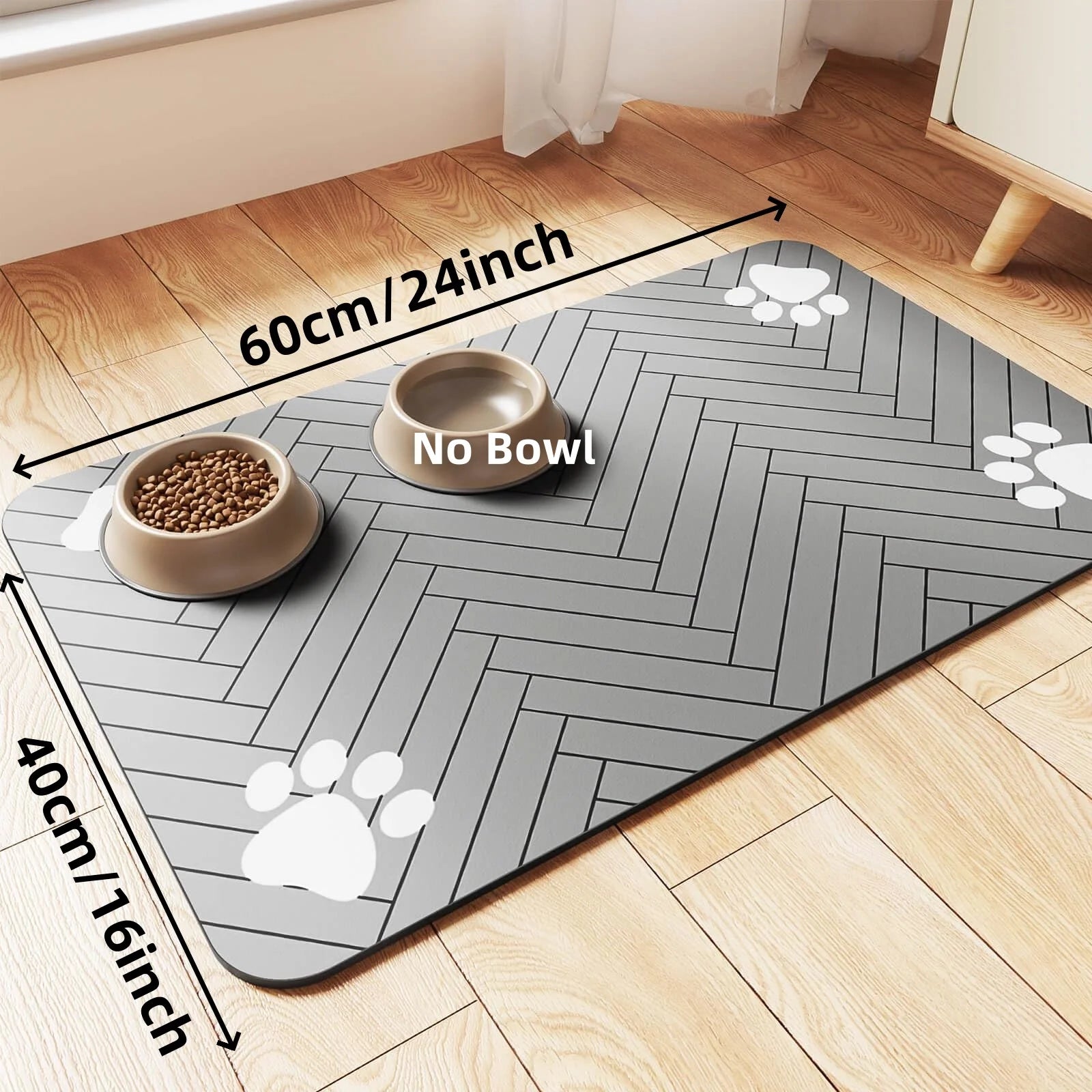 Pet Feeding Mat – Absorbent Placemat with Waterproof Rubber Backing for Dog & Cat Bowls