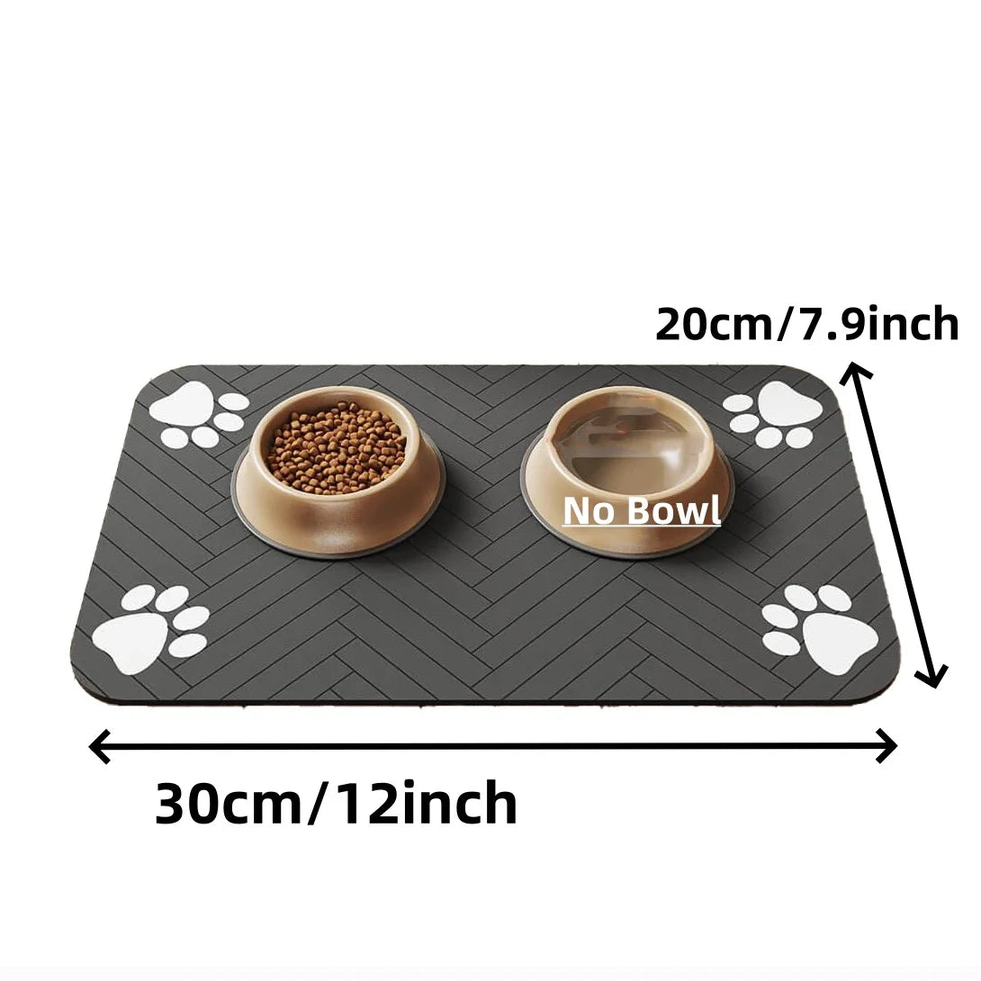 Pet Feeding Mat – Absorbent Placemat with Waterproof Rubber Backing for Dog & Cat Bowls