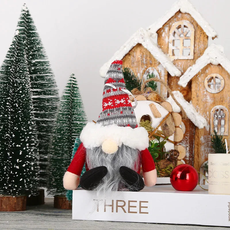 Christmas Knitted Hanging Doll – Forest Old Man with Hat & Legs Pendant