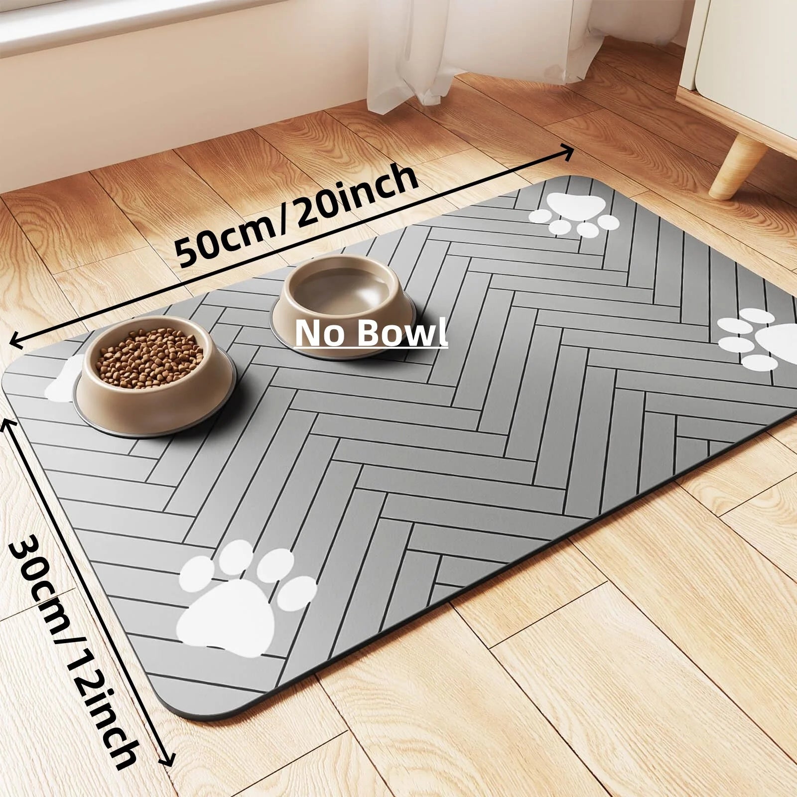 Pet Feeding Mat – Absorbent Placemat with Waterproof Rubber Backing for Dog & Cat Bowls