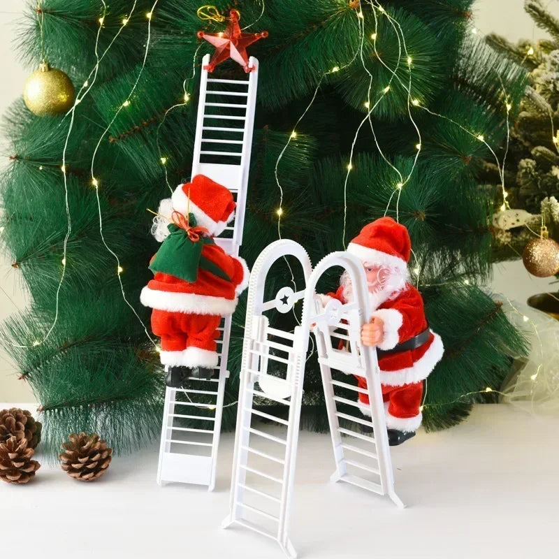 Electric Climbing Santa on Ladder – Interactive Christmas Tree Ornament