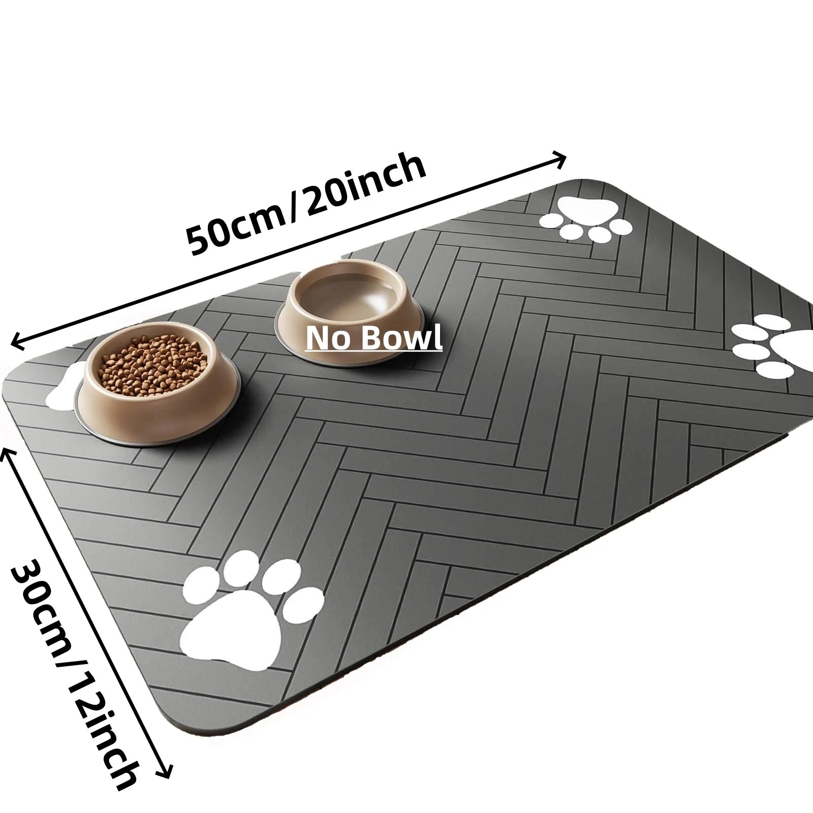 Pet Feeding Mat – Absorbent Placemat with Waterproof Rubber Backing for Dog & Cat Bowls