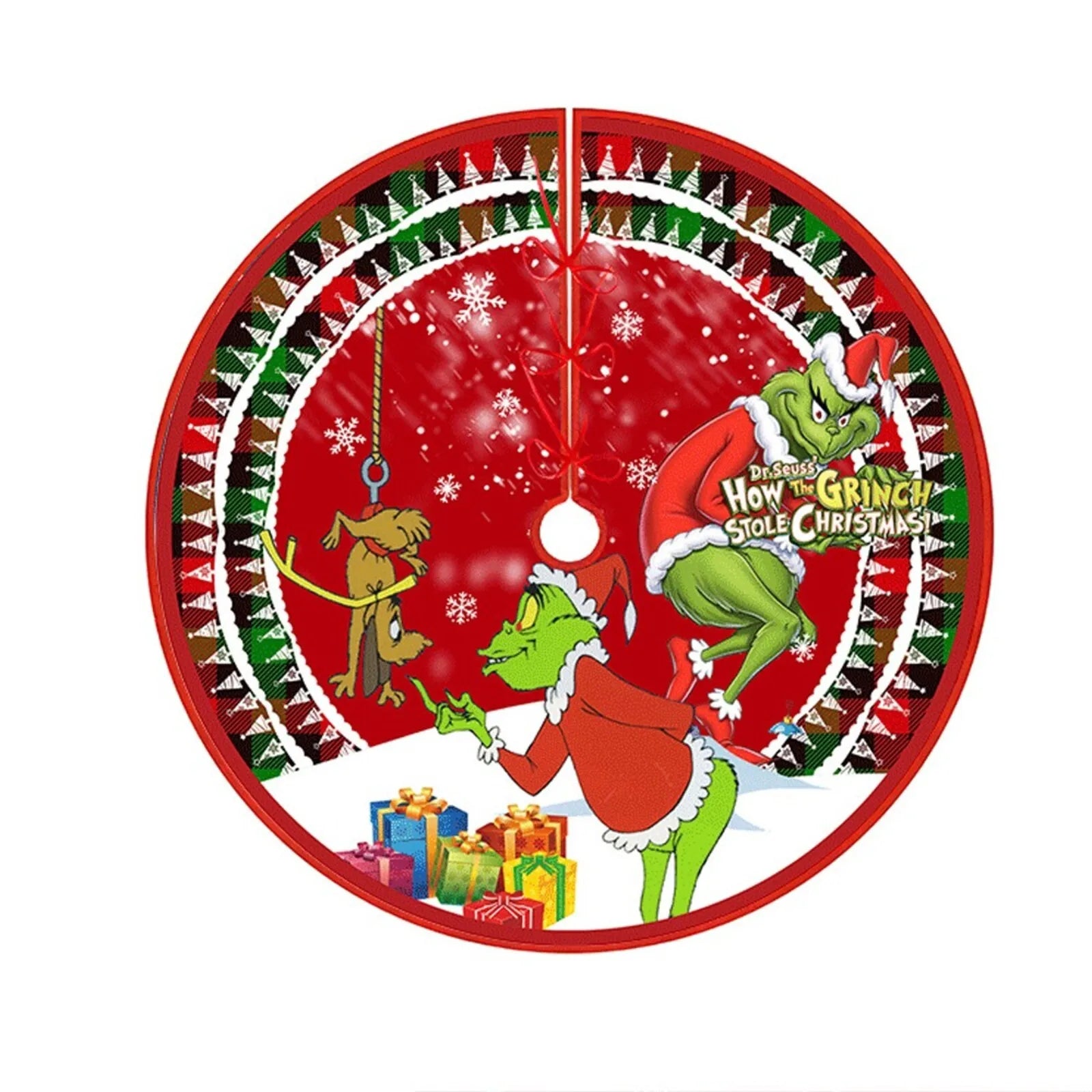 embossed christmas tree skirt design