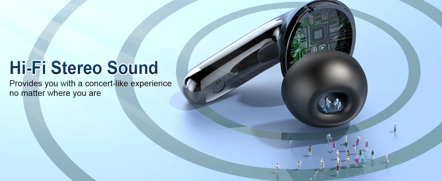 Wireless Bluetooth 5.3 Earphones – Noise Cancelling In-Ear Headphones with 4 ENC Mics & 48 h Battery Life