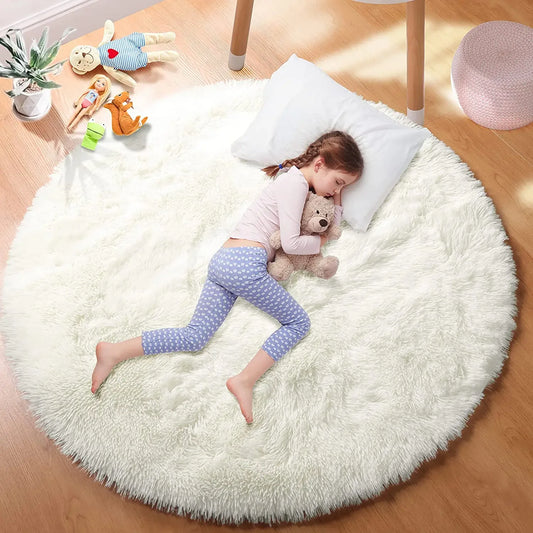 super soft plush round rug 