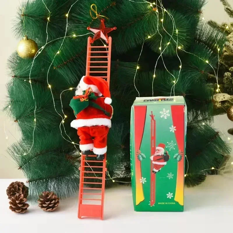 Electric Climbing Santa on Ladder – Interactive Christmas Tree Ornament