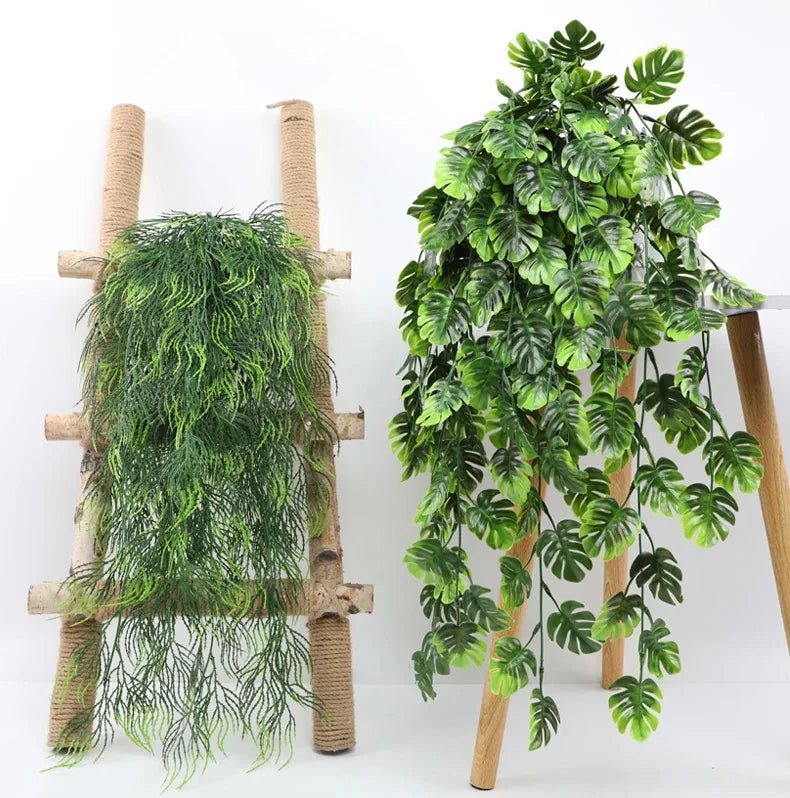 hanging artificial fern plant  