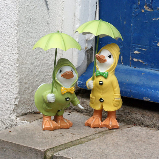 Pair of Duck Garden Decorations – Outdoor Lawn & Yard Ornaments