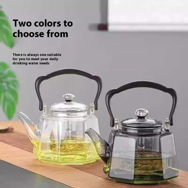 Large Capacity Glass Teapot Kettle — Clear Serving Pot