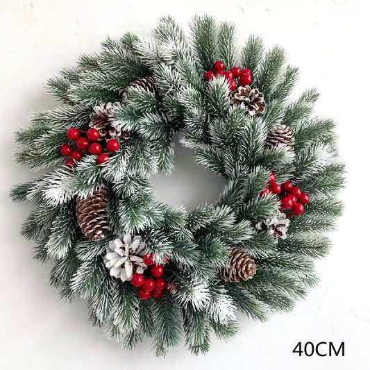 40cm LED Christmas wreath garland glowing lights on door