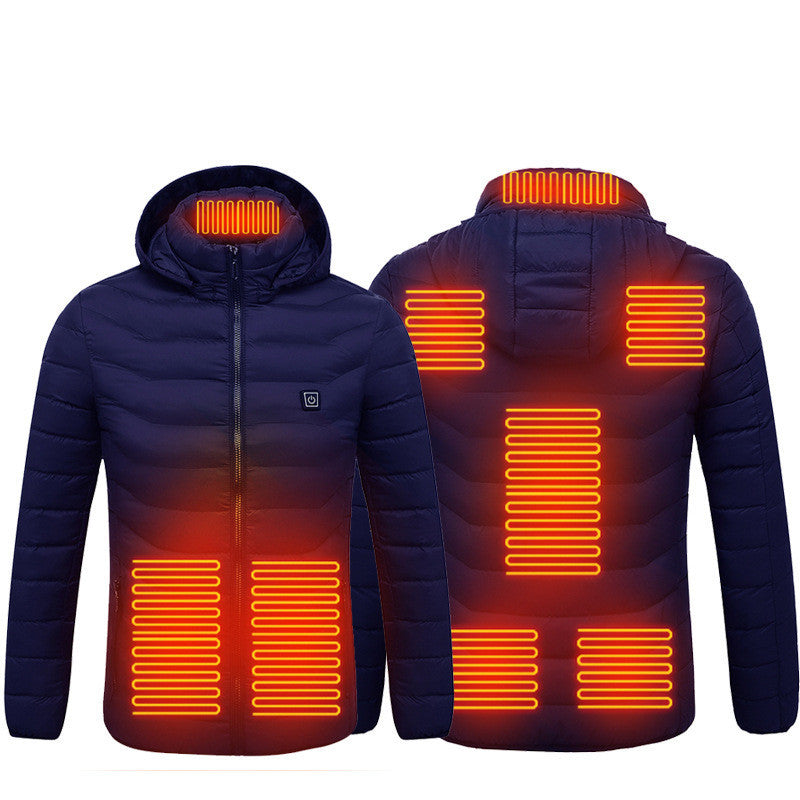 USB Heated Jacket — Men’s Thermal Cotton Coat with Heating Vest