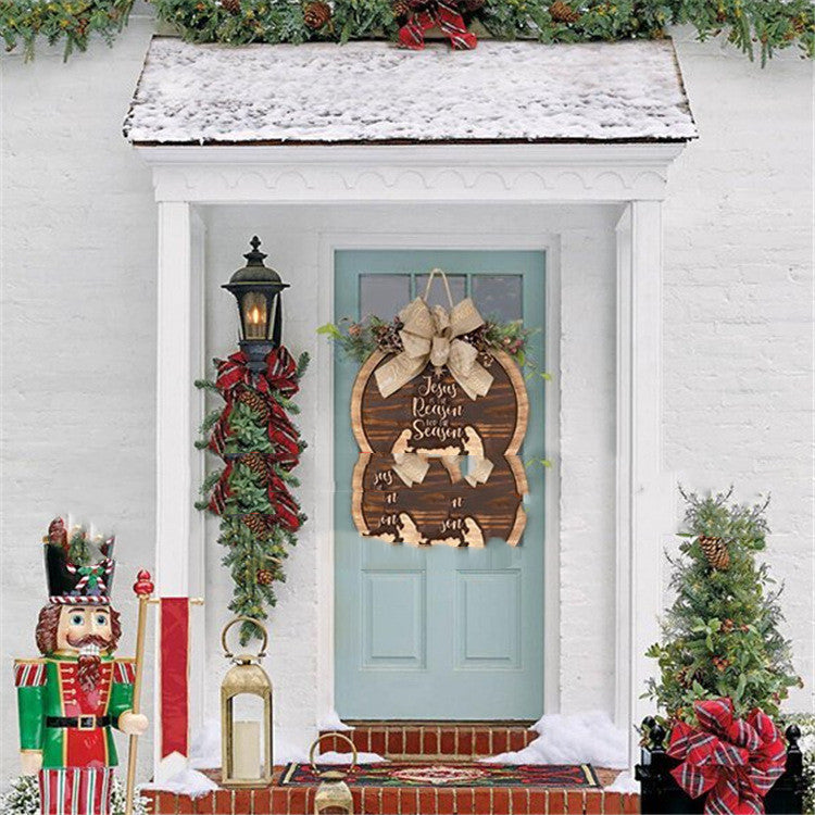 New Christmas Wreath Garden Decoration with House Number Display