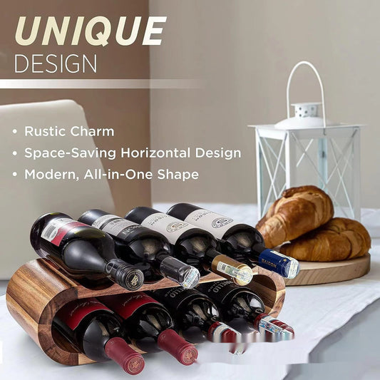 Wooden double-layer wine rack solid wood desktop display ornament