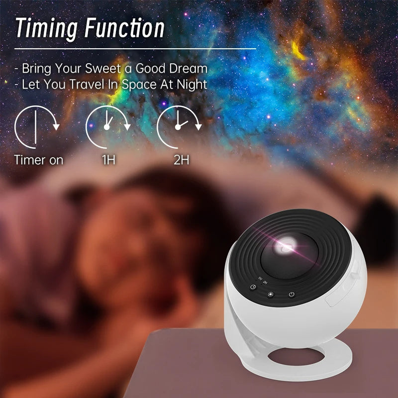 Night Light Galaxy Projector 360° Rotating Starry Sky Planetarium Lamp – Kids Bedroom, Valentines & Wedding Decoration
