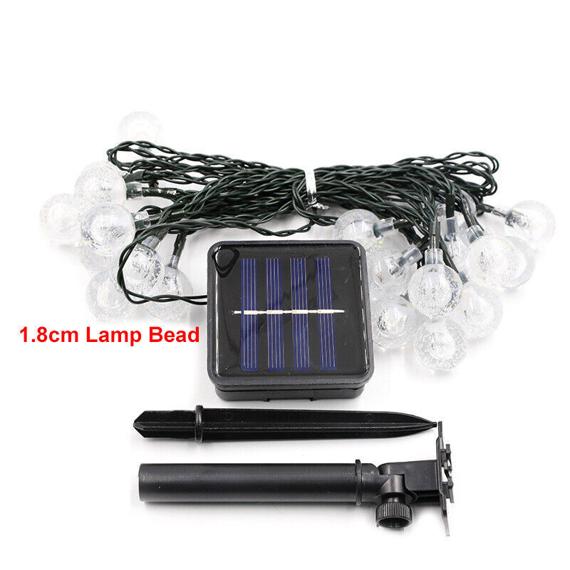 12M LED Solar Powered Retro Bulb String Lights – Outdoor Garden Fairy Ball Lamps