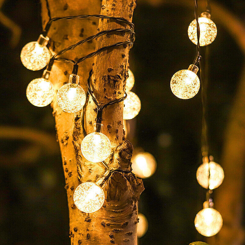 12M LED Solar Powered Retro Bulb String Lights – Outdoor Garden Fairy Ball Lamps