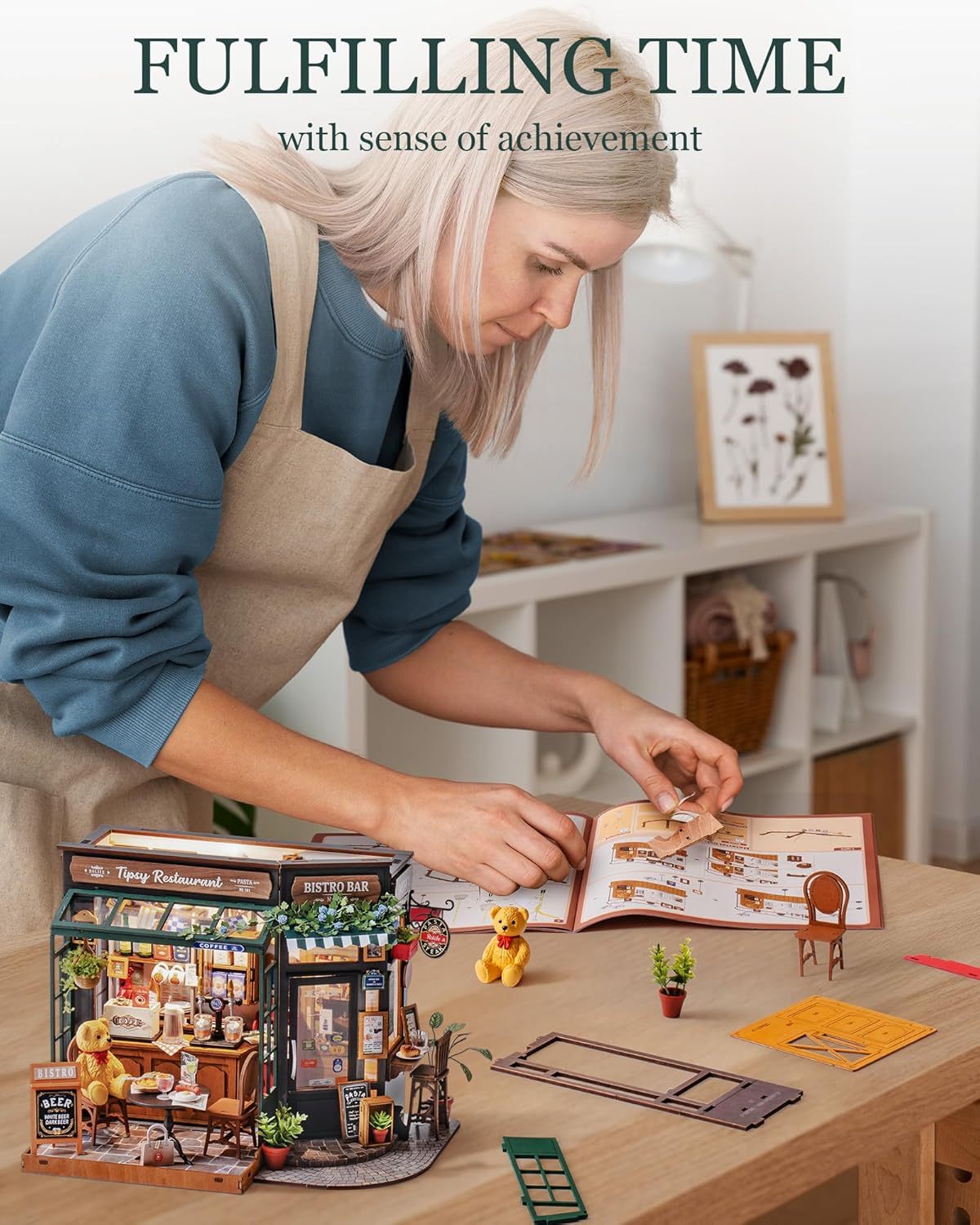 Rolife DIY Miniature House Kit — Tipsy Restaurant Model Craft for Adults