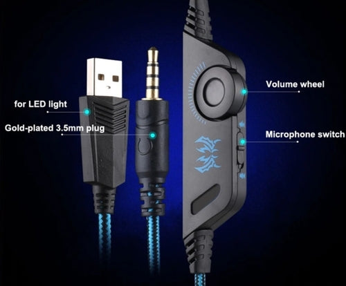 Ninja Dragon G9300 LED Gaming Headset with Microphone – 40mm Driver & Noise Isolation