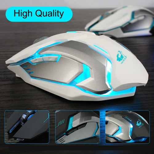 Ninja Dragon Stealth 7 Wireless Silent LED Gaming Mouse – 1600DPI Rechargeable Pro Sensor