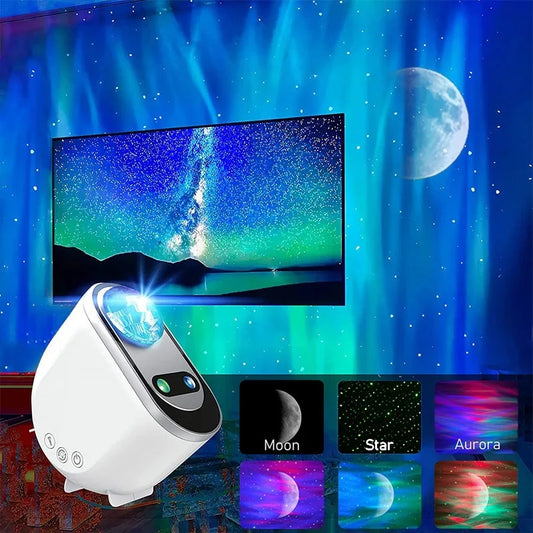 Aurora Borealis Starlight Projector – LED Galaxy Star Atmosphere Night Light for Bedroom & Home Décor