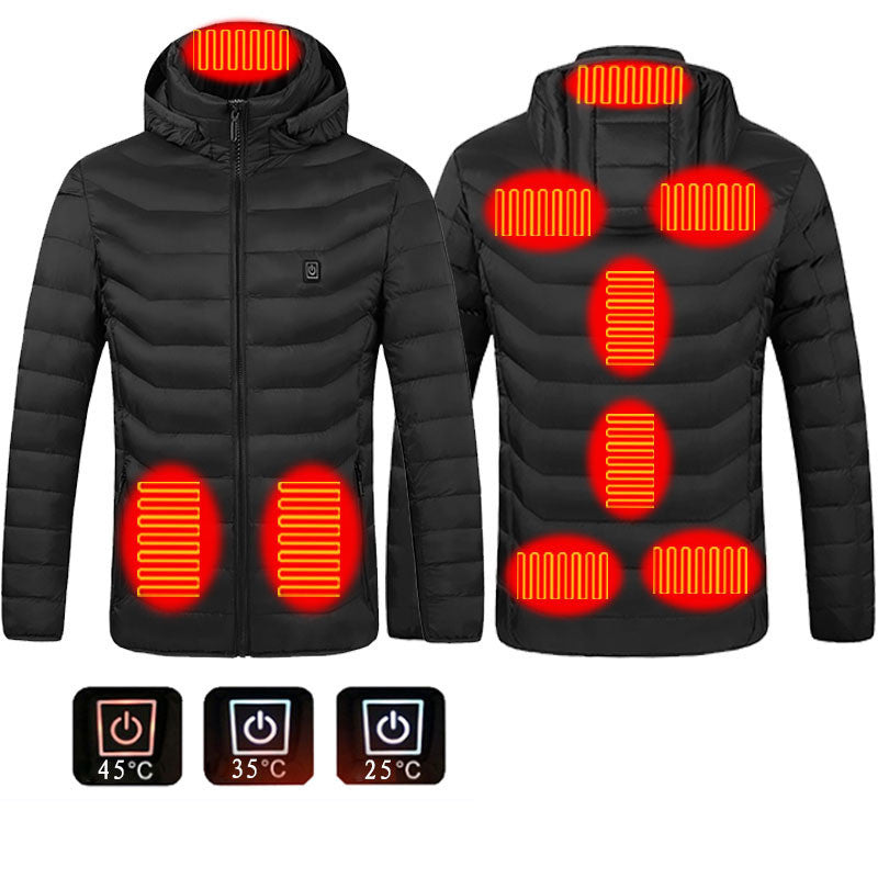USB Heated Jacket — Men’s Thermal Cotton Coat with Heating Vest