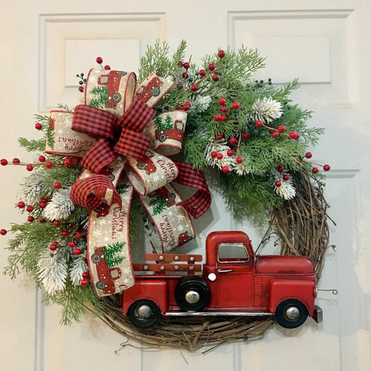 Simulation Christmas Wreath – Animal Farm Pine Cone handmade pastoral holiday door ring by Pixel & Parcel Co. UK