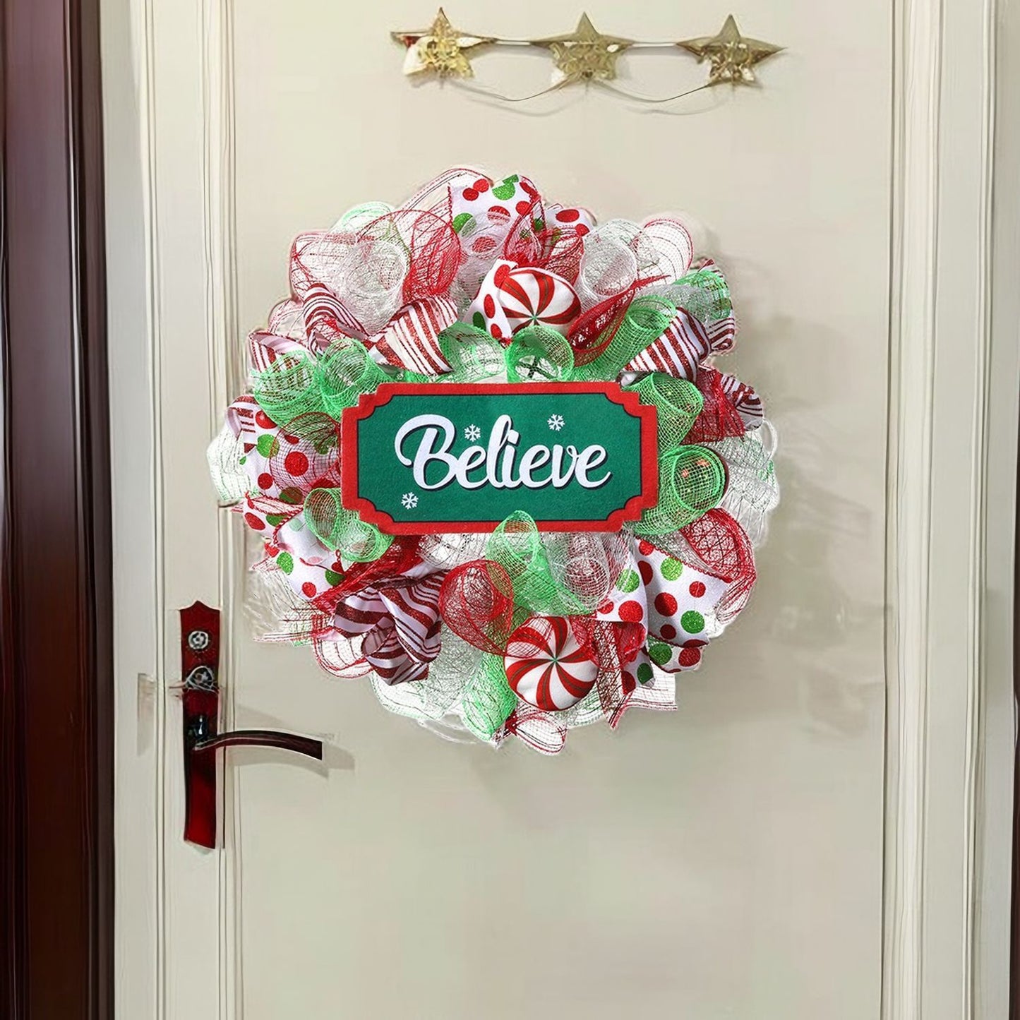 Christmas Garden Wreath – American Style Believe Garland Holiday Decoration