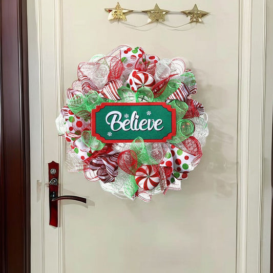 Christmas Garden Wreath – American Style Believe Garland Holiday Decoration