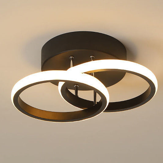 Modern Double Round LED Ceiling Pendant Lamp – Bedroom & Living Room Light