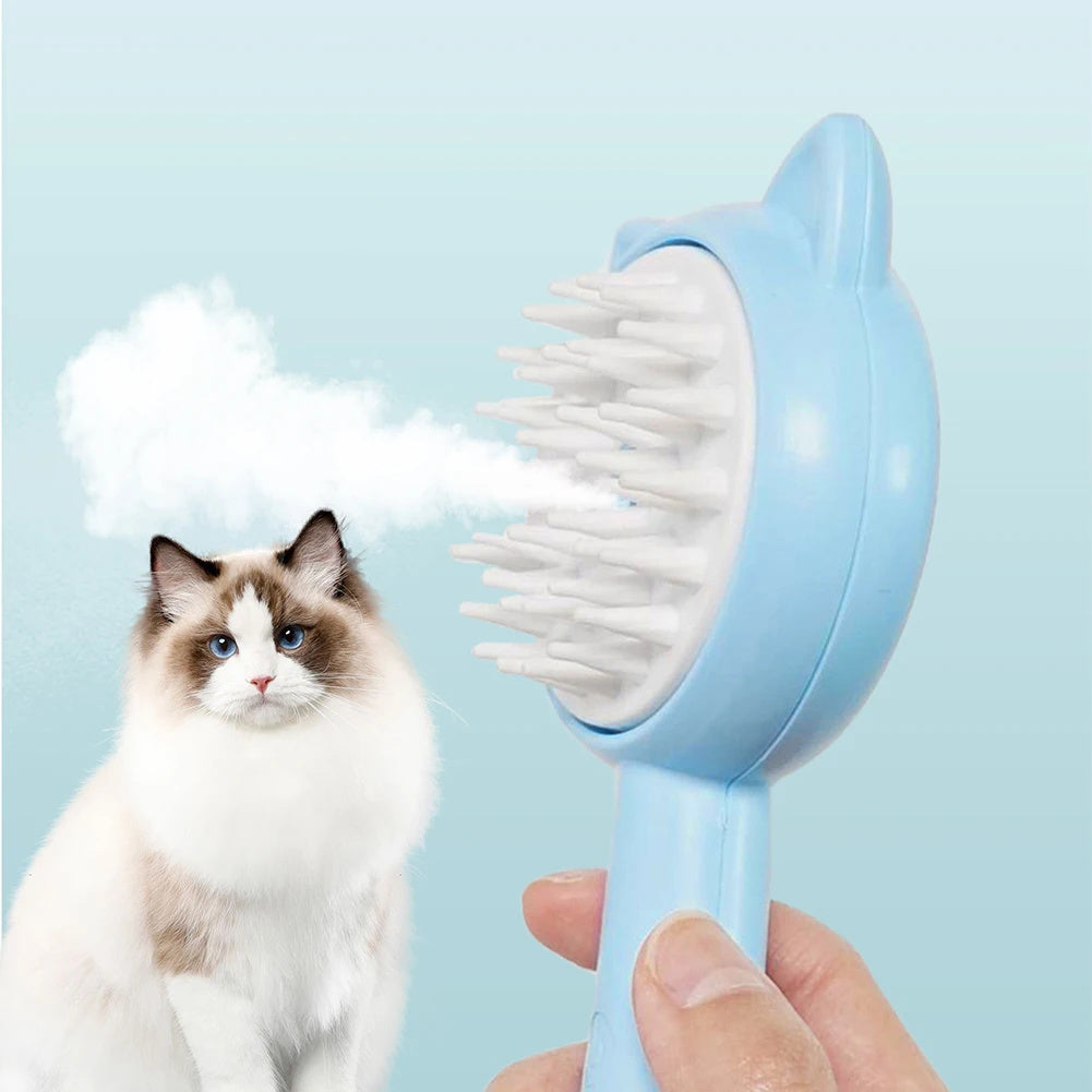 Hair Cleaning Brush with Mist – Rechargeable Self-Cleaning Slicker Brush for Dogs & Cats