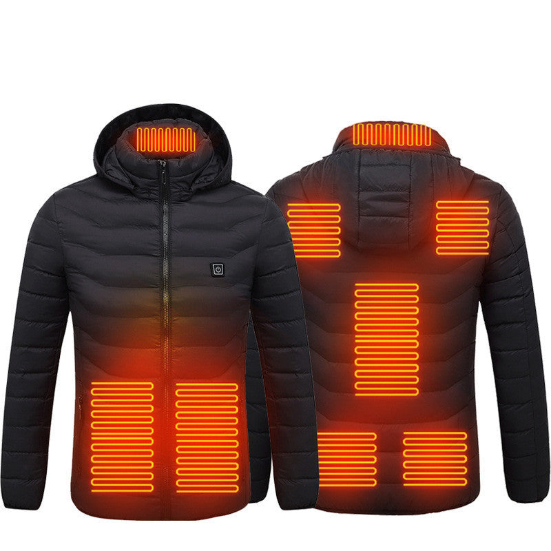 USB Heated Jacket — Men’s Thermal Cotton Coat with Heating Vest