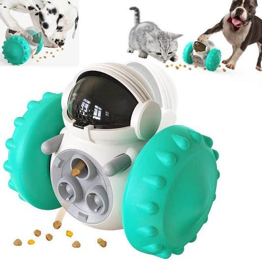 “Interactive balance car slow feeder toy for cats and dogs – multifunctional smart pet feeding car”
