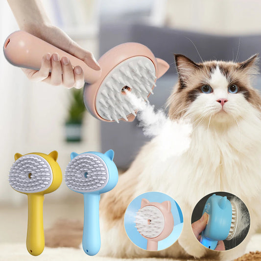 “Rechargeable Hair Cleaning Brush with Mist – Self-Cleaning Slicker Brush for Dogs and Cats”
