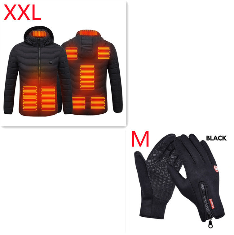 USB Heated Jacket — Men’s Thermal Cotton Coat with Heating Vest