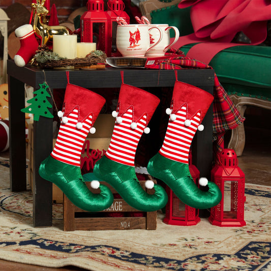 Elf Christmas Stockings – Festive Gift Bag Decoration
