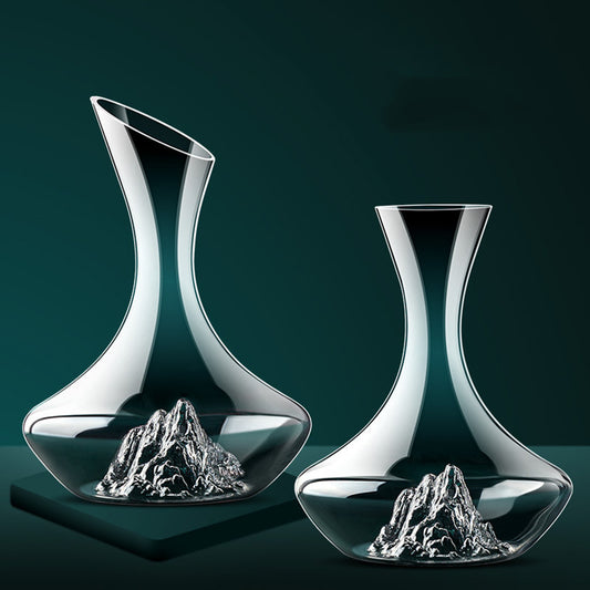Iceberg crystal red wine decanter for elegant home bar and dining