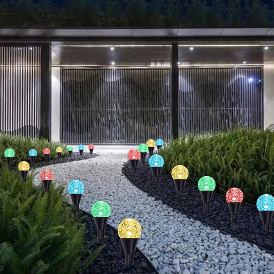 Solar LED Stake Lights – Multi-Coloured 20 Ball Outdoor Garden & Path Lighting